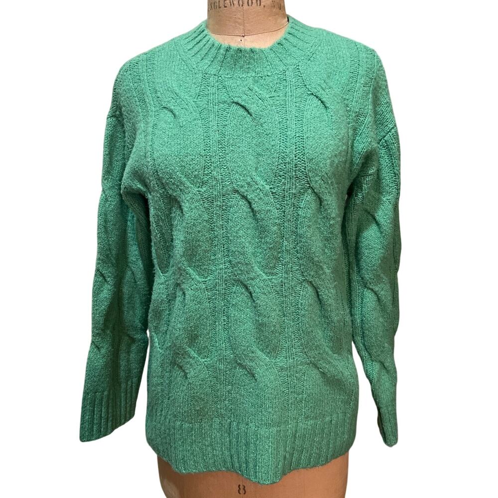 American Eagle Woah So Soft Cable Knit Sweater Green Size XS - Picture 2 of 8